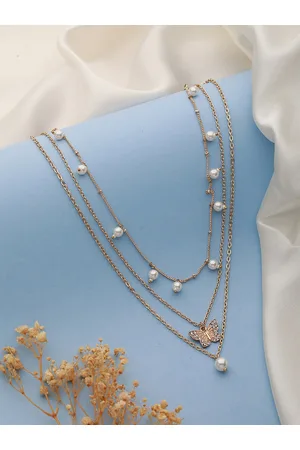 Jazz and Sizzle Brass Gold-Plated Layered Necklace