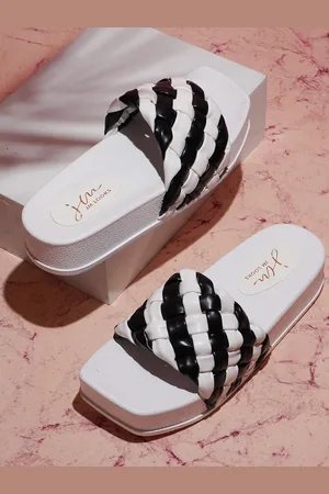 JM Looks Textured Open Toe Flatform Heels