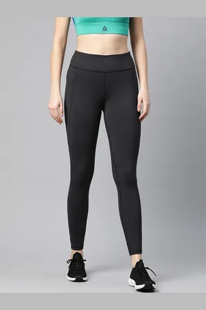 Reebok Women Black Supply Lux 2.0 Solid Training Tights