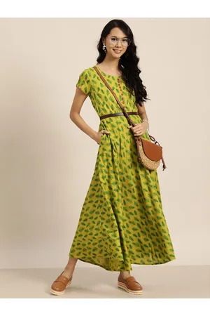 Sangria Green Printed Maxi Dress