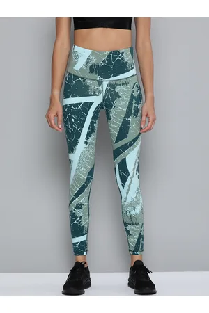 Reebok Lux Bold All Over Print Tight Green