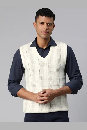 Pierre Carlo Men Self Design Sweater Vest