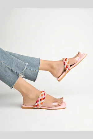 Shoetopia Girls Braided Open Toe Flats