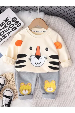 Googo Gaaga Boys Printed Pure Cotton Sweatshirt with Trousers