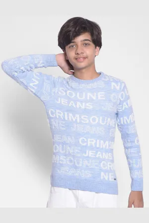 Crimsoune Club Boys Typography Printed Pullover Sweater
