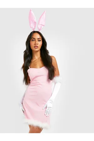 Boohoo Halloween Mesh Feather Trim Shoulder Straps Sheath Mini Dress