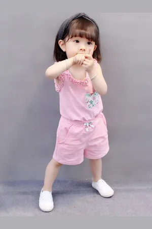 Bold N Elegant Girls Striped Ruffles Pure Cotton Top with Shorts