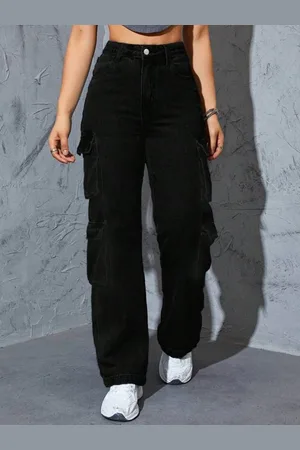 Broadstar Women Smart Wide Leg High-Rise Clean Look Stretchable Jeans