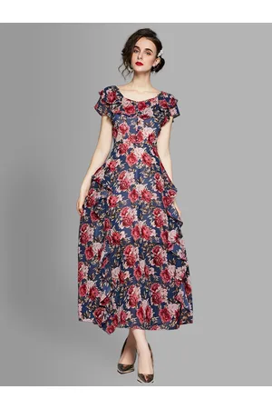 JC Collection Multicoloured Floral Off-Shoulder Maxi Dress