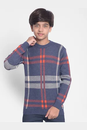Crimsoune Club Boys Checked Pullover Sweater