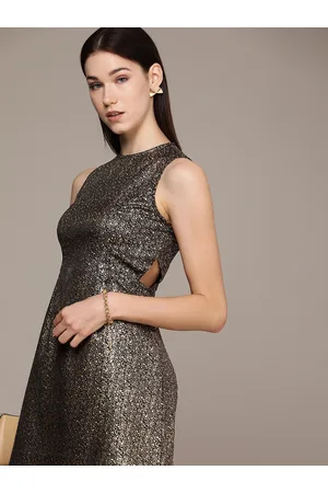 French Connection Printed Cut-Out A-Line Dress