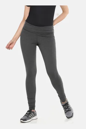 Reebok Women Charcoal Grey Solid Training Essentials Tights