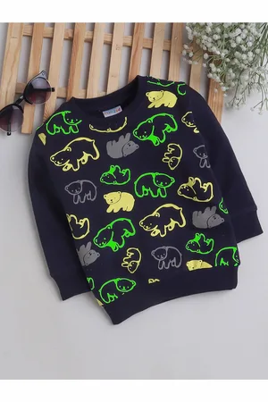 BUMZEE Boys Graphic Printed Round Neck Cotton Sweatshirt