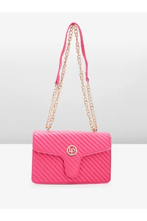 Lino Perros Women Striped Structured Sling Bag with Quilted Detail