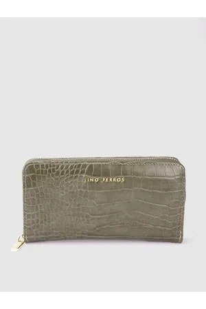 Lino Perros Women Croc Textured Zip Around Wallet