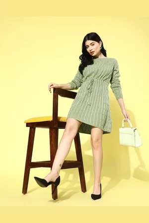 Roadster The Lifestyle Co. Cable Knit Acrylic Sweater Dress