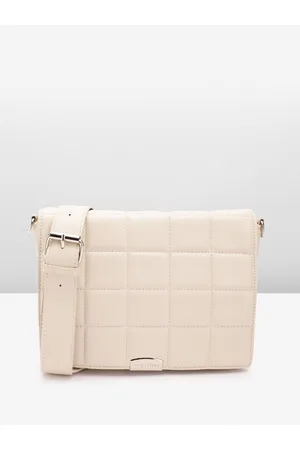 Lino Perros Women Geometric Textured Structured Sling Bag with Quilted Detail