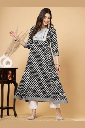 Pistaa Ethnic Motifs Printed Yoke Embroidered Sequinned Kurta