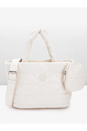 Lino Perros Women Geometric Textured Structured Handheld Bag with Quilted Detail