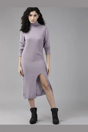 Roadster The Lifestyle Co. Acrylic Ribbed Sheath Midi Dress