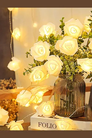 Homesake Gold & White Rose Fairy String Lights