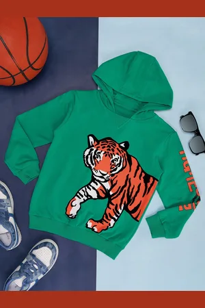 Pantaloons Boys Graphic Printed Hooded Cotton Pullover