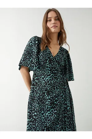 Dorothy Perkins Animal Print Wrap A-Line Midi Dress