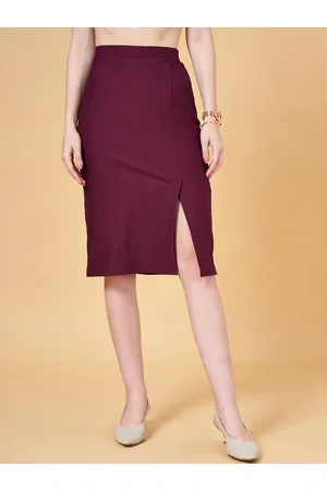 Pantaloons Front Slit A-Line Skirt