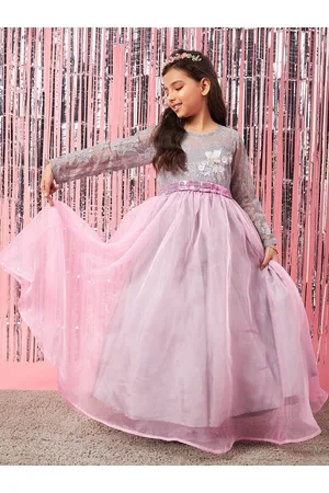 pspeaches Girls Embellished Sequinned Fit & Flare Maxi Dress
