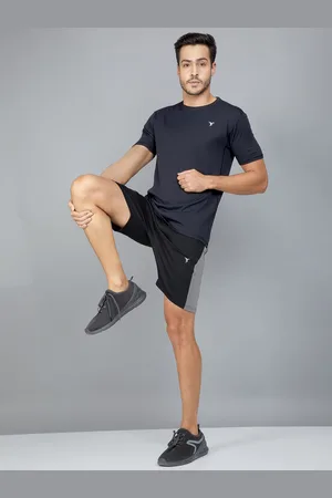 TECHNOSPORT Men Slim Fit Antimicrobial Training or Gym Sports Shorts