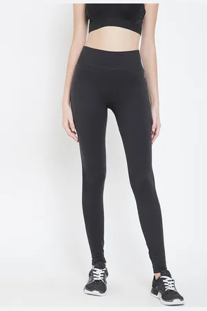 Reebok Women Black Solid WOR MYT Seamless Tights