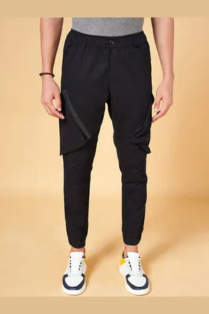 PEOPLE Men Mid-Rise Pure Cotton Joggers