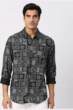 VALEN CLUB Ethnic Motifs Printed Slim Fit Cotton Casual Shirt