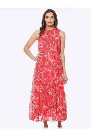Biba Floral A-Line Midi Georgette Dress