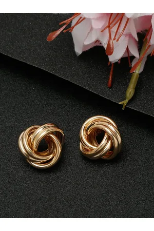 DressBerry Gold-Plated Contemporary Studs Earrings