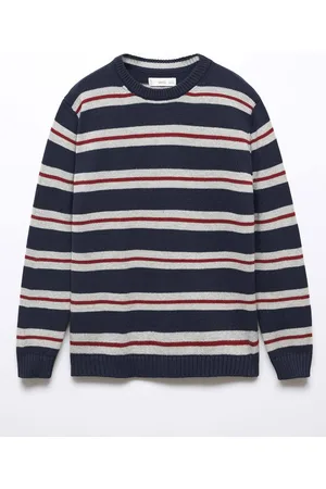 MANGO Boys Pure Cotton Striped Pullover