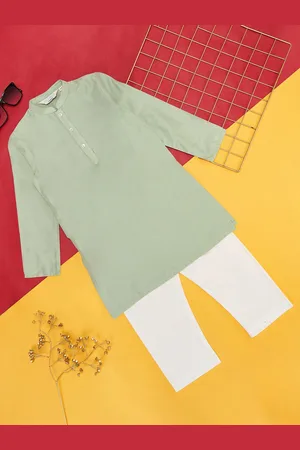 Pantaloons Boys Mandarin Collar Regular Kurta with Pyjamas