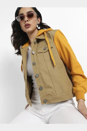 Campus Hooded Windcheater Longline Outdoor Denim Jacket