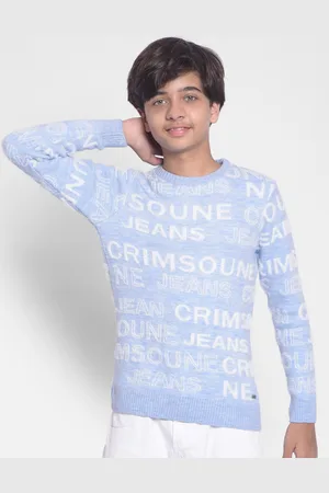 Crimsoune Club Boys Typography Printed Pullover Sweater