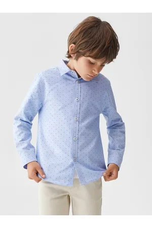 MANGO Boys Pure Cotton Micro Ditsy Printed Casual Shirt
