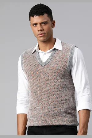 Pierre Carlo Men Self Design Sweater Vest