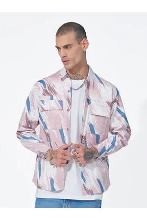 Maniac Men Pink Classic Opaque Printed Casual Shirt