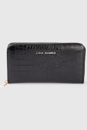 Lino Perros Women Croc Textured Zip Around Wallet