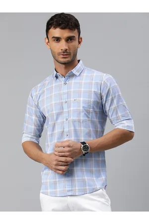Majestic Men Comfort Slim Fit Tartan Checked Cotton Casual Shirt