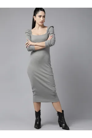 Roadster The Lifestyle Co. Ribbed Bodycon Midi Dress