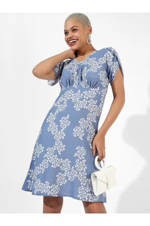 Campus Floral Print A-Line Midi Dress