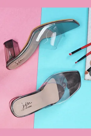 JM Looks Open Toe Block Heels