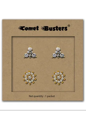 Comet Busters Pack Of 2 Contemporary Studs Non Piercing Ear Stickers