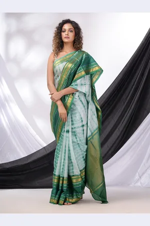 Charukriti Tie and Dye Printed Zari Saree