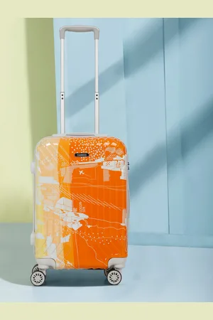 Teakwood Leathers Printed 360 Degree Rotation Hard Cabin Trolley Bag- 32.2 L